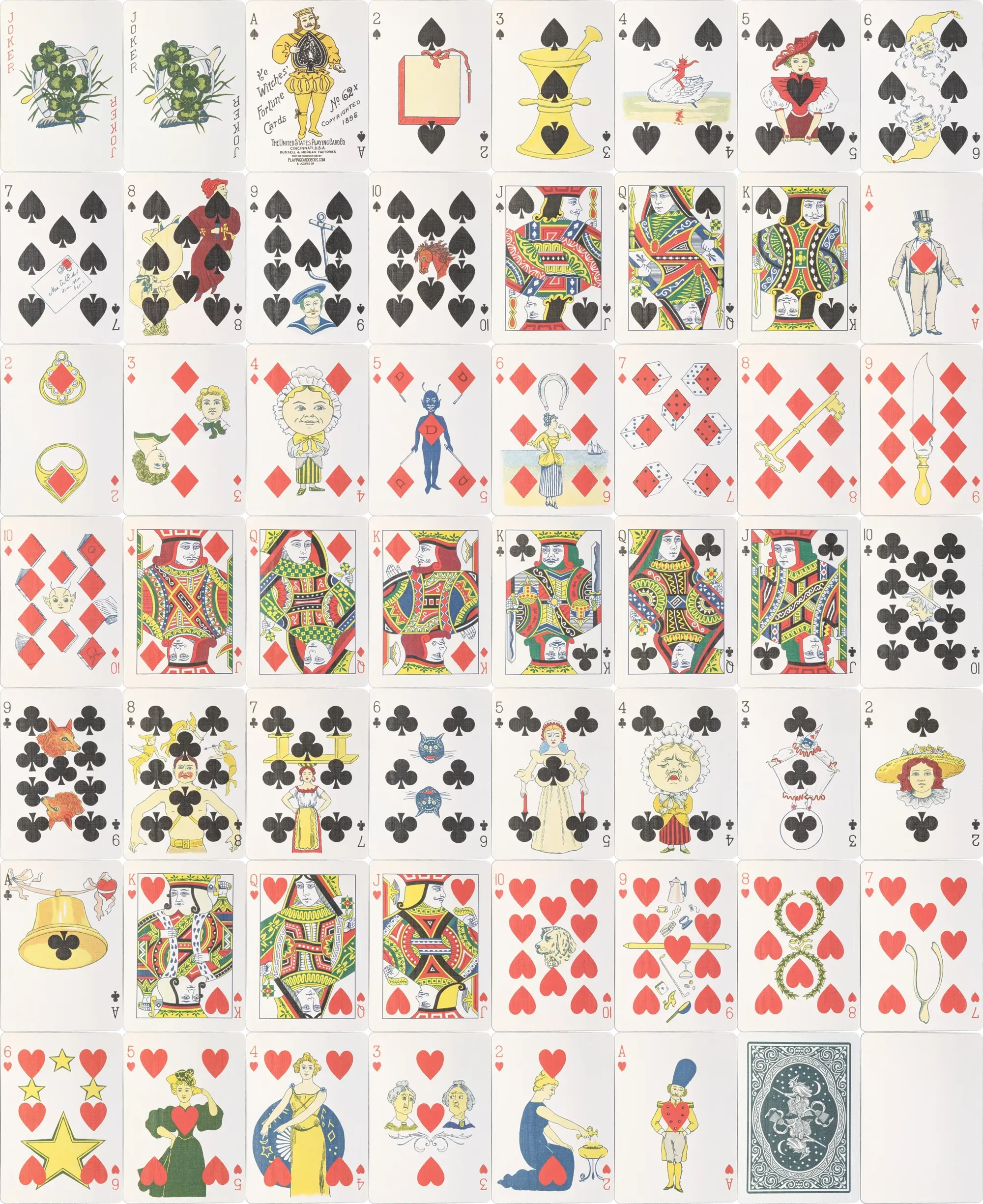 Ye Witches’ Fortune Cards (Broom Back - Green) Face